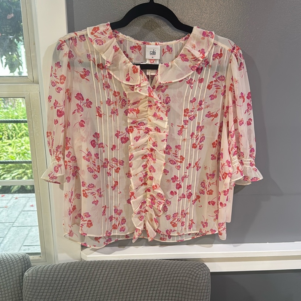 Cabi printed cherish top